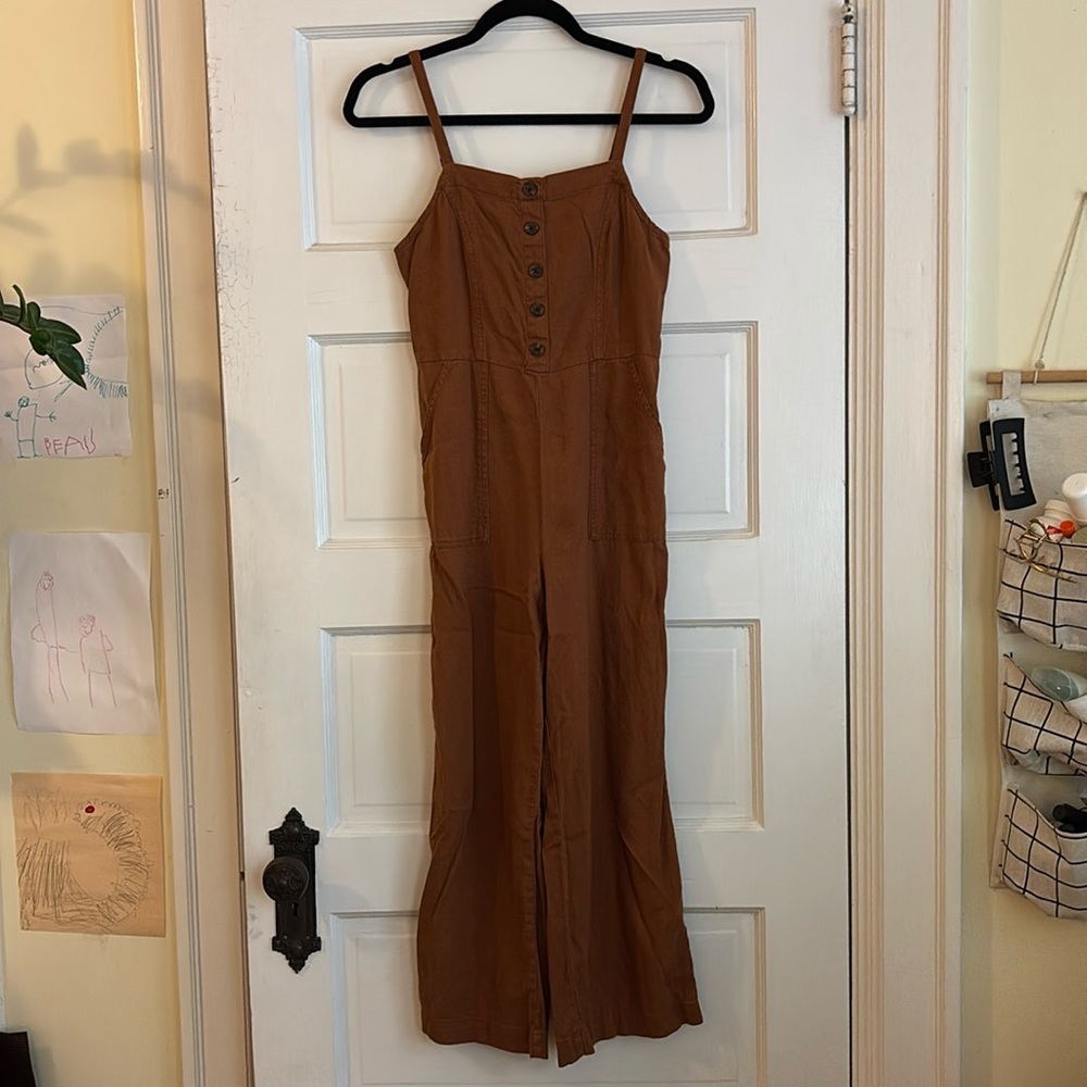 Linen-blend jumpsuit